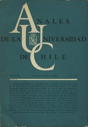 Seller image for Anales de la Universidad de Chile. Memorias cientificas y literarias. Ao CXIV. Segundo trimestre de 1956. No. 102 for sale by Kaaterskill Books, ABAA/ILAB