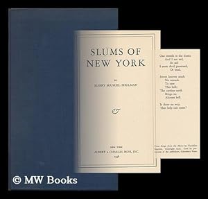 Seller image for Slums of New York, by Harry Manuel Shulman for sale by MW Books