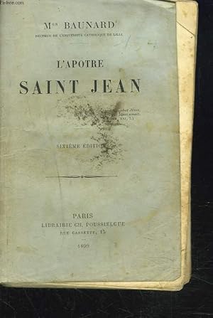 Bild des Verkufers fr L'APOTRE SAINT JEAN zum Verkauf von Le-Livre