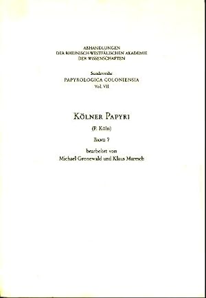 Bild des Verkufers fr Klner Papyri (P. Kln). Papyrologica Coloniensia Vol. 7, Bd. 7. zum Verkauf von Fundus-Online GbR Borkert Schwarz Zerfa