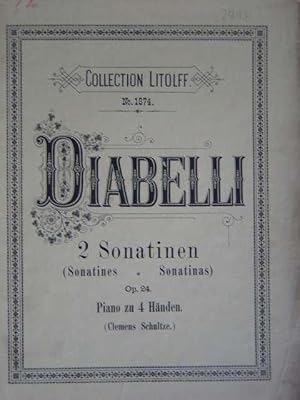 Seller image for 2 Sonatinen fr das Pianoforte zu 4 Hnden. Op. 24. Neu revidierte Ausgabe von Clemens Schultze. for sale by Antiquariat Tarter, Einzelunternehmen,