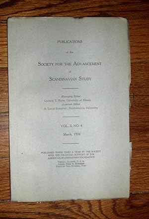 Seller image for Publications of the Society for the Advancement of Scandinavian Study March 1916 for sale by Friendly Used Books