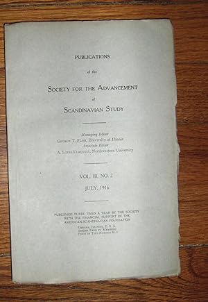 Seller image for Publications of the Society for the Advancement of Scandinavian Study July 1916 for sale by Friendly Used Books