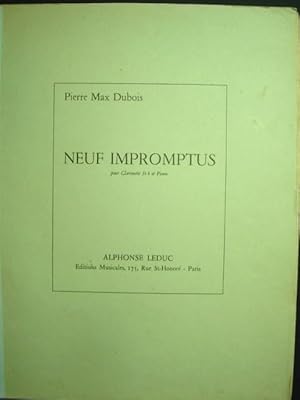 Imagen del vendedor de Neuf Impromptus pour Clarinette en Si b et Piano. Stimmhefte fr Klarinette und Klavier. a la venta por Antiquariat Tarter, Einzelunternehmen,