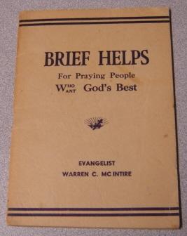 Seller image for Brief Helps For Praying People Who Want God's Best for sale by Books of Paradise