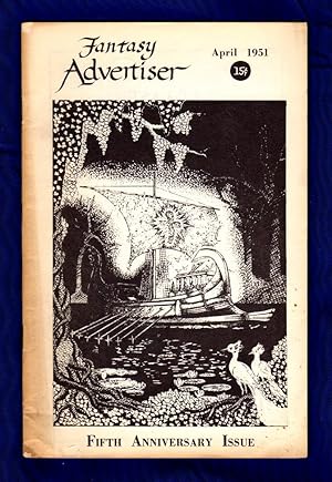 Image du vendeur pour Fantasy Advertiser / April, 1951 / Fifth Anniversary Edition / Stirling Macoboy cover. Vintage science fiction and fantasy fanzine. Arthur C. Clarke's "Space Travel in Fact and Fiction", second installment. mis en vente par Singularity Rare & Fine