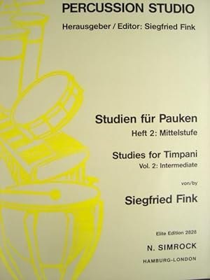 Imagen del vendedor de Studien fr Pauken. Heft 2: Mittelstufe. / Studies for Timpani. Vol. 2: Intermediate. a la venta por Antiquariat Tarter, Einzelunternehmen,