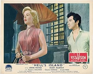 Image du vendeur pour Hell's Island (Two original British front-of-house cards from the 1955 film) mis en vente par Royal Books, Inc., ABAA