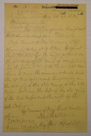 Autographed Document Signed on "Headquarters Army of the Potomac" letterhead