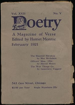 Seller image for Poetry: a Magazine of Verse February 1921 for sale by Good Books In The Woods