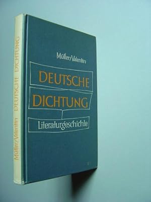 Bild des Verkufers fr Deutsche Dichtung. Kleine Geschichte unserer Literatur. Mit 2 Kunstdruckfarbtafeln und zahlreichen Abbildugen in schwarzwei auf Tafeln und im Text. zum Verkauf von Antiquariat Tarter, Einzelunternehmen,