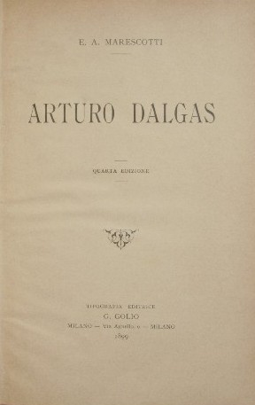 Bild des Verkufers fr Arturo Dalgas zum Verkauf von Antica Libreria Srl