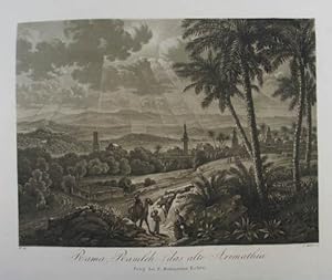 Rama, Ramleh (das alte Arimathia. Aquatinta in Sepia v. Georg Döbler (1788-1845) aus L. Comte de ...