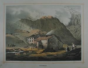 Grimsel. Anonyme Farblithographie 1862, 14 x 19 cm