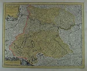 Austria Superior secundum IIII. Quadrantes & regiones contiguas. Altkolorierte Kupferstich-Karte ...