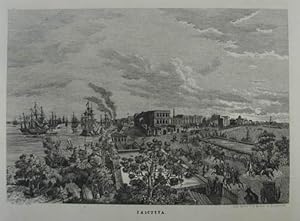 Calcutta. Lithographie v. W. Klimt. Leitmeritz, C. W. Medau 1860, 15 x 21 cm