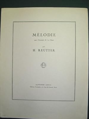 Seller image for Mlodie pour Clarinette Si b et Piano. 2 Stimmbltter (= komplett). for sale by Antiquariat Tarter, Einzelunternehmen,