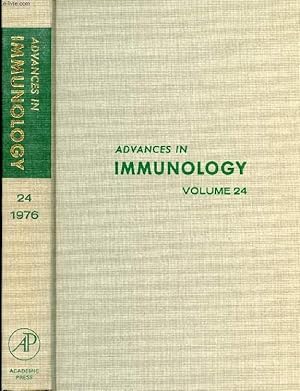 Bild des Verkufers fr ADVANCES IN IMMUNOLOGY, VOLUME 24, 1976 (Contents: The Alternative Pathway of Complement Activation, O. Gtze, H.J. Mller-Eberhard. Membrane and Cytoplasmic Changes in B Lymphocytes Induced by Ligand-Surface Immunoglobulin Interaction.) zum Verkauf von Le-Livre