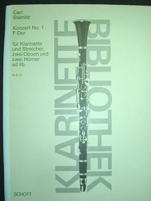 Bild des Verkufers fr Konzert Nr. 1. F dur. Fr Klarinette und Streicher, zwei Oboen und zwei Hrner ad lib. Ausgabe fr Klarinette (Walter Lebermann) und Klavier (Helmut May). 2 Stimmhefte (= komplett). zum Verkauf von Antiquariat Tarter, Einzelunternehmen,