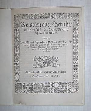 Relation oder Bericht von dem Absterben Babst (Papst) Urbani, diß Namens der VII (Urban VII).