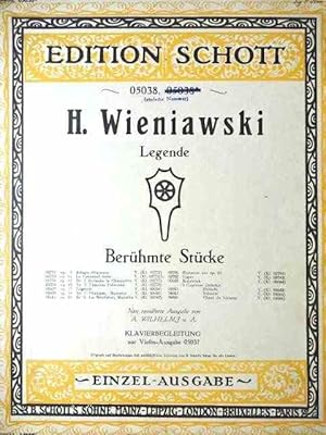 Bild des Verkufers fr Lgende. Op. 17. Fr Violine und Klavier zu 2 Hnden. Neu revidierte Ausgabe von A. Wilhelmj. 2 Stimmhefte (= komplett). zum Verkauf von Antiquariat Tarter, Einzelunternehmen,