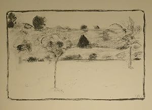 Landschaft mit Bäumen. Lithographie. 1961. Unten rechts im Stein monogrammiert.