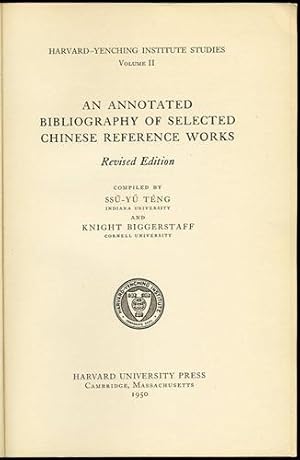 Imagen del vendedor de An Annotated Bibliography of Selected Chinese Reference Works a la venta por Kaaterskill Books, ABAA/ILAB
