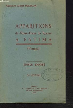 Seller image for APPARITIONS de Notre-Dame du Rosaire  Fatima (Portugal). Simple expos. for sale by Le-Livre