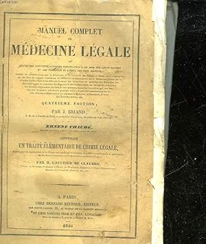 Seller image for MANUEL COMPLET DE MEDECINE LEGALE - for sale by Le-Livre