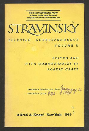 Immagine del venditore per Stravinsky: Selected Correspondence, Volume II venduto da Between the Covers-Rare Books, Inc. ABAA