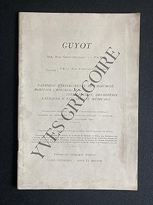 CATALOGUE GUYOT-FABRIQUE D'INSTRUMENTS DE CHIRURGIE MOBILIER CHIRURGICAL STERILISATION, ORTHOPEDI...