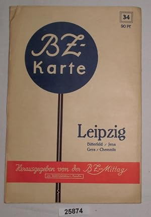 Imagen del vendedor de BZ Karte Nr. 34: Leipzig / Bitterfeld / Jena / Gera / Chemnitz a la venta por Versandhandel fr Sammler