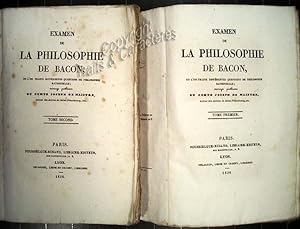 Examen de la philosophie de Bacon ou l'on traite différentes questions de philosophie rationelle.