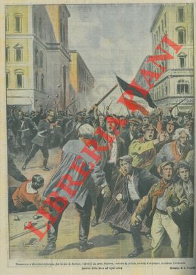 Sommosse per le vie di Berlino mentre la polizia arresta il deputato socialista Liebknecht.