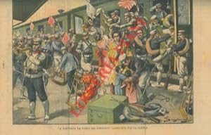 La partenza da Tokio dei riservisti giapponesi per la guerra.