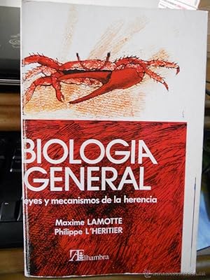 Seller image for BIOLOGIA GENERAL . Tomo II. Leyes y mecanismos de la herencia. LAMOTTE, Maxime/ LHERITIER Philippe. Versin Espaola de E. de Salas Ortueta. Editorial: Alhambra, S.A. Primera edicin Espaola, 1975. ISBN 84-205-0511-0 . Con V + 235 pginas. Abundantes ilustraciones en b/n en texto, grficos, escalas, tablas, formulas ,etc. Tamao cuarta.Rstica ilustrada original. Estado:Atractivas seales de buen uso. for sale by Librera Anticuaria Ftima