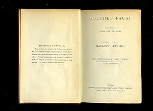 Imagen del vendedor de Goethe's Faust To Which is Prefixed Marlowe's Faustus a la venta por Little Stour Books PBFA Member