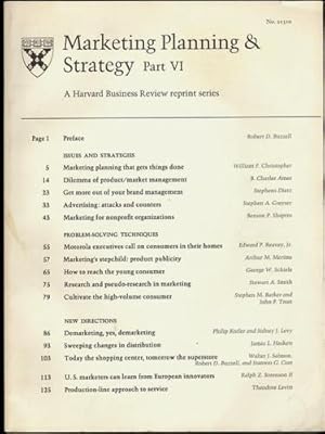 Marketing Planning and Strategy A Harvard Business Review Reprint Series Part VI Number 21310.