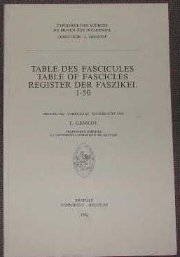 Immagine del venditore per Table des fascicules. Table of fascicules. Register der faszikel. 1-50. venduto da alphabets