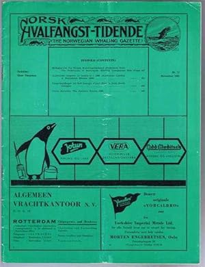 Image du vendeur pour Norsk Hvalfangst-Tidende (The Norwegian Whaling Gazette), Organ For the International Association of Whaling Companies Nr. 11 November 1961 mis en vente par Bailgate Books Ltd