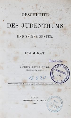 Geschichte des Judenthums und seiner Sekten (Secten)