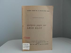 Seller image for Quelques pages sur Lon Bloy for sale by Bidonlivre