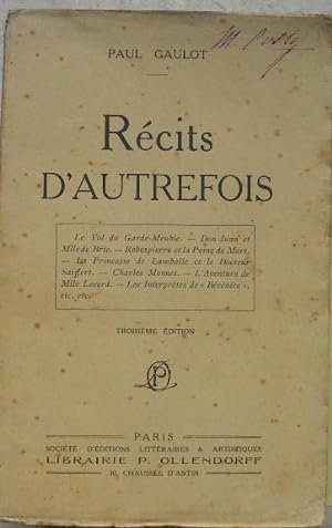 Seller image for Rcits d'autrefois. for sale by Librairie les mains dans les poches