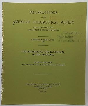Imagen del vendedor de The Systematics and Evolution of the Moinidae (Transactions of the American Philosophical Society, New Series - Volume 58, Part 6, 1968) a la venta por Stephen Peterson, Bookseller