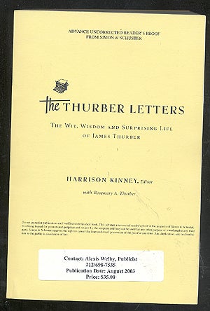 Bild des Verkufers fr The Thurber Letters: The Wit, Wisdom and Surprising Life of James Thurber zum Verkauf von Between the Covers-Rare Books, Inc. ABAA