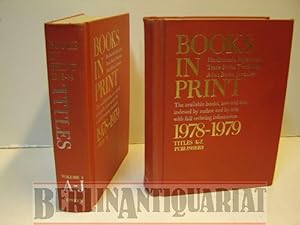 Bild des Verkufers fr Books in Print. 1978 - 1979. (englisch) Teil 3 und 4. zum Verkauf von BerlinAntiquariat, Karl-Heinz Than