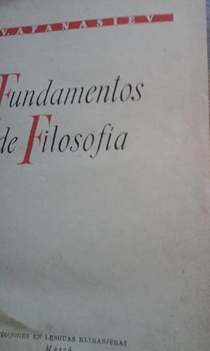 FUNDAMENTOS DE FILOSOFÍA.Traducción V. Uribes.