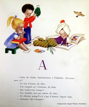 Alice et Alain au pays d'Aladin. Paris, Desclée de Brouwer, 1952. 4to. Durchgehend farbig illustr...