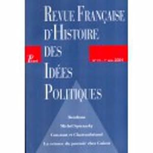 Image du vendeur pour Revue franaise d'histoire des idees politiques n19 (premier semestre 2004) mis en vente par JLG_livres anciens et modernes