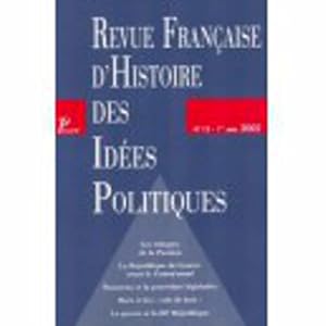 Imagen del vendedor de Revue franaise d'histoire des idees politiques. numero 15. premier semestre. a la venta por JLG_livres anciens et modernes